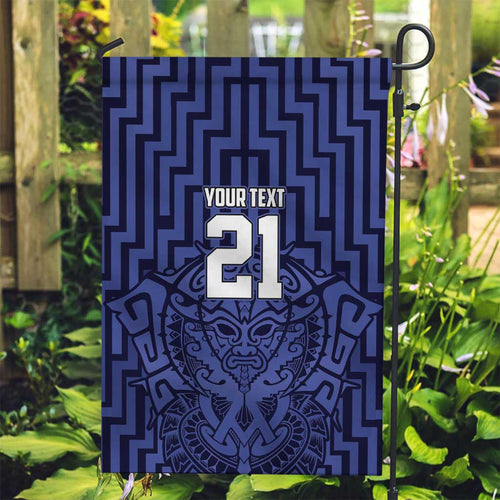 Custom Basketball New Zealand Garden Flag Blue Maori Ta Moko Indigenous - Aussie Hoodie
