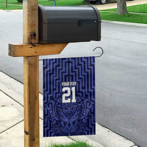Custom Basketball New Zealand Garden Flag Blue Maori Ta Moko Indigenous - Aussie Hoodie