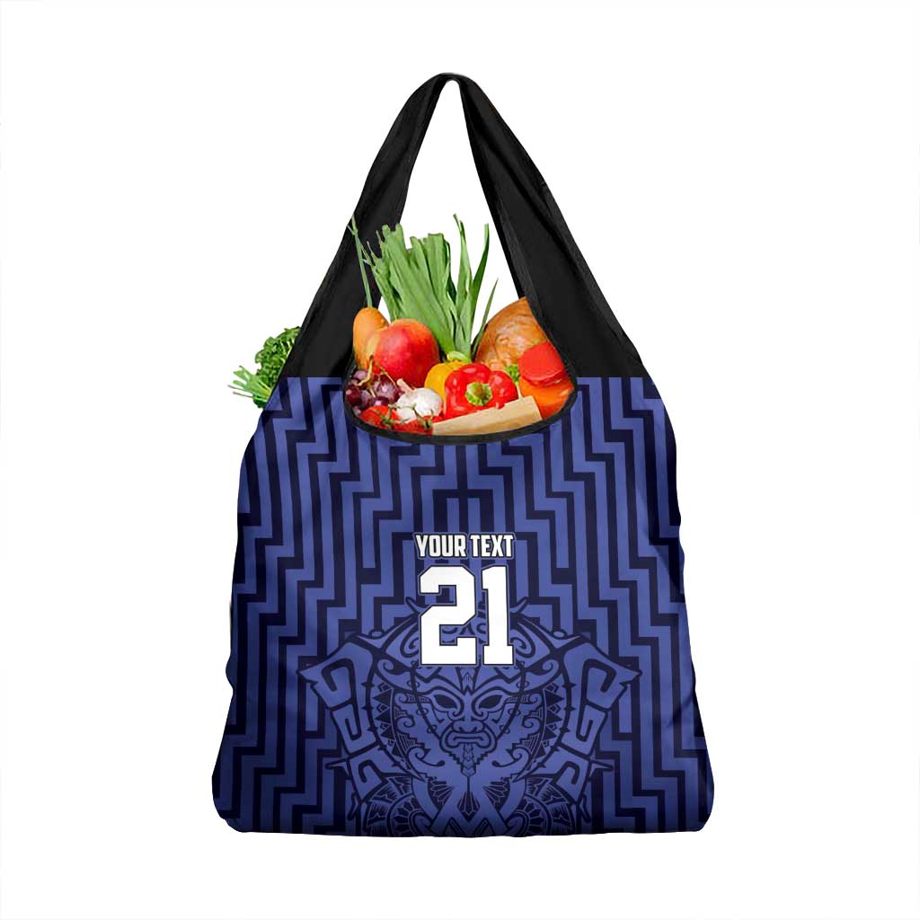 Custom Basketball New Zealand Grocery Bag Blue Maori Ta Moko Indigenous - Aussie Hoodie