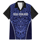 Custom Basketball New Zealand Hawaiian Shirt Blue Maori Ta Moko Indigenous - Aussie Hoodie