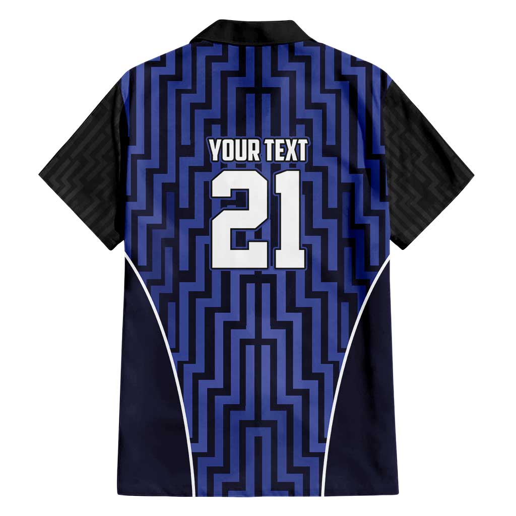 Custom Basketball New Zealand Hawaiian Shirt Blue Maori Ta Moko Indigenous - Aussie Hoodie