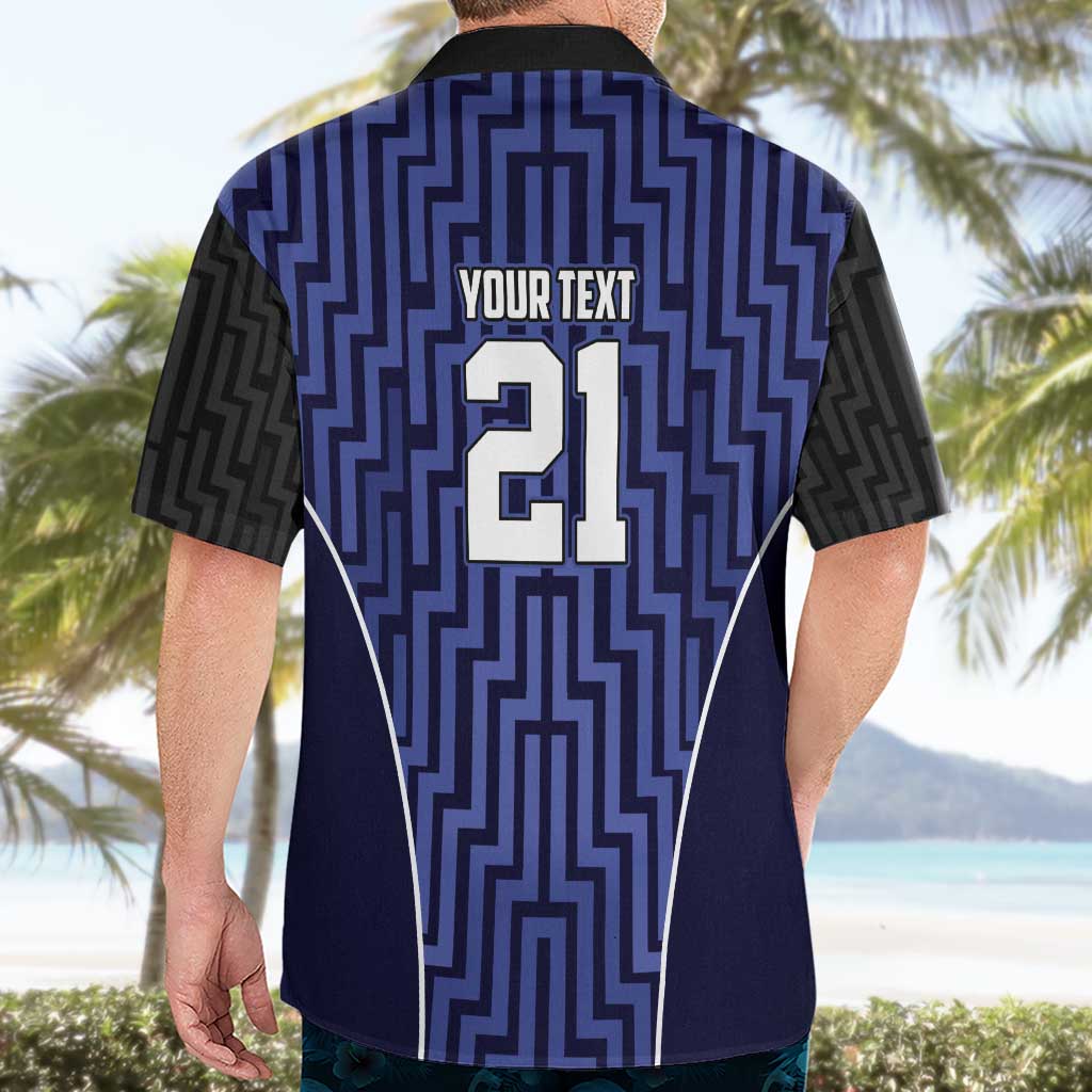 Custom Basketball New Zealand Hawaiian Shirt Blue Maori Ta Moko Indigenous - Aussie Hoodie