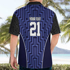 Custom Basketball New Zealand Hawaiian Shirt Blue Maori Ta Moko Indigenous - Aussie Hoodie