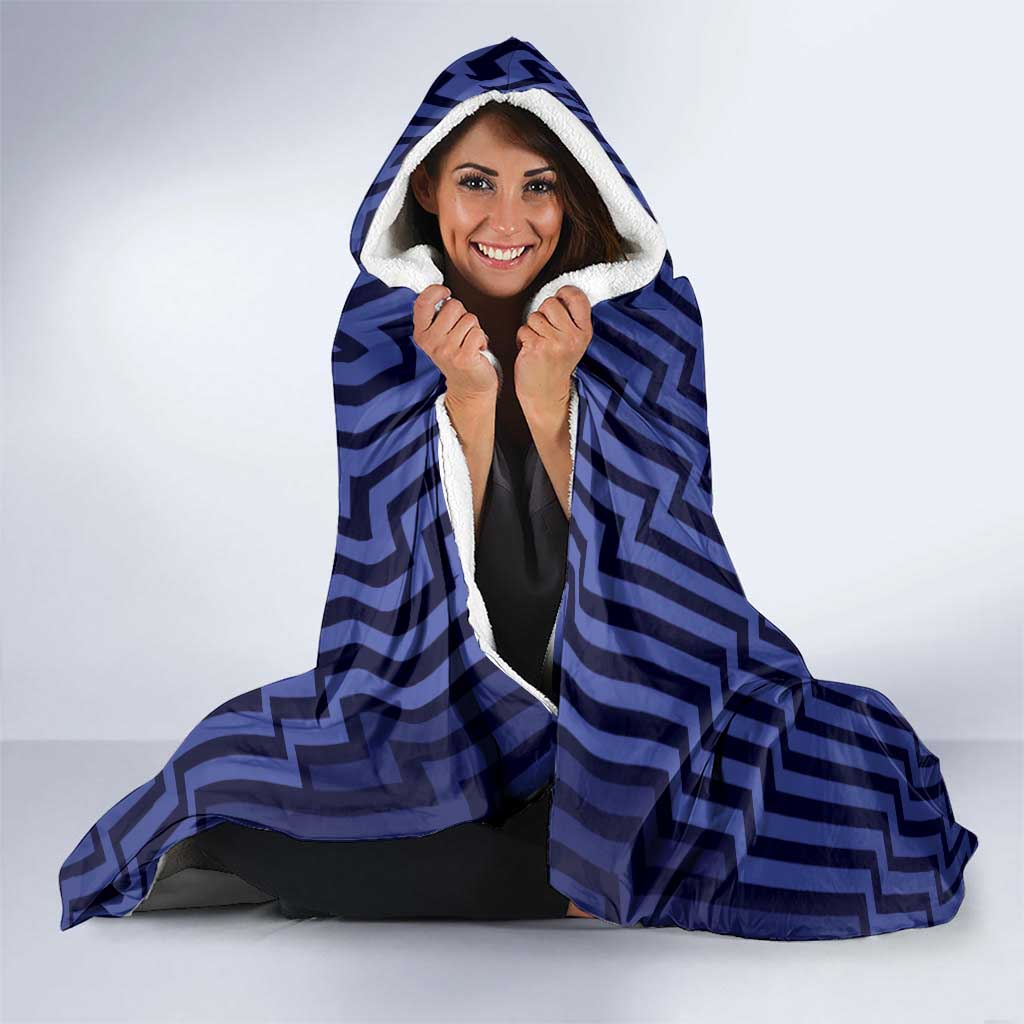 Custom Basketball New Zealand Hooded Blanket Blue Maori Ta Moko Indigenous - Aussie Hoodie