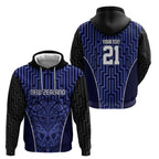 Custom Basketball New Zealand Hoodie Blue Maori Ta Moko Indigenous - Aussie Hoodie