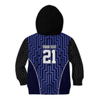 Custom Basketball New Zealand Kid Hoodie Blue Maori Ta Moko Indigenous - Aussie Hoodie