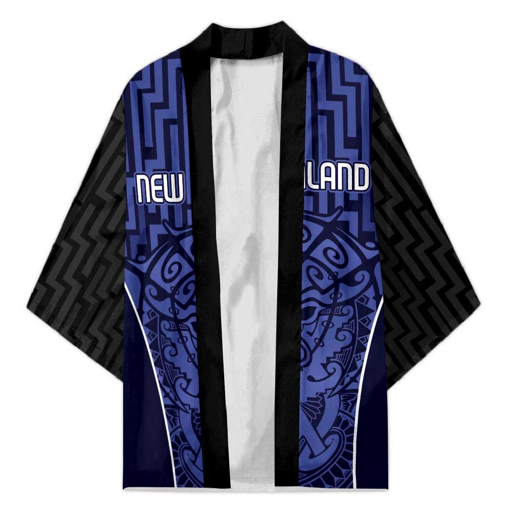 Custom Basketball New Zealand Kimono Blue Maori Ta Moko Indigenous - Aussie Hoodie
