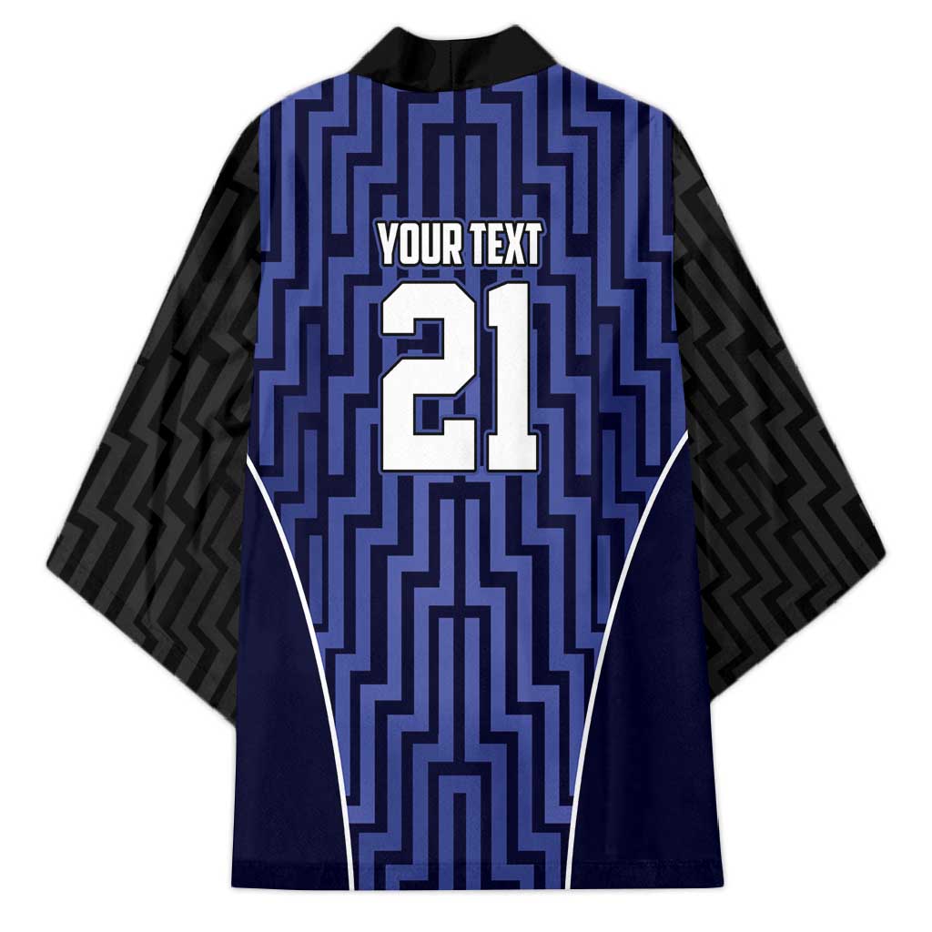 Custom Basketball New Zealand Kimono Blue Maori Ta Moko Indigenous - Aussie Hoodie
