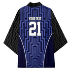 Custom Basketball New Zealand Kimono Blue Maori Ta Moko Indigenous - Aussie Hoodie