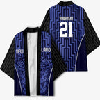 Custom Basketball New Zealand Kimono Blue Maori Ta Moko Indigenous - Aussie Hoodie