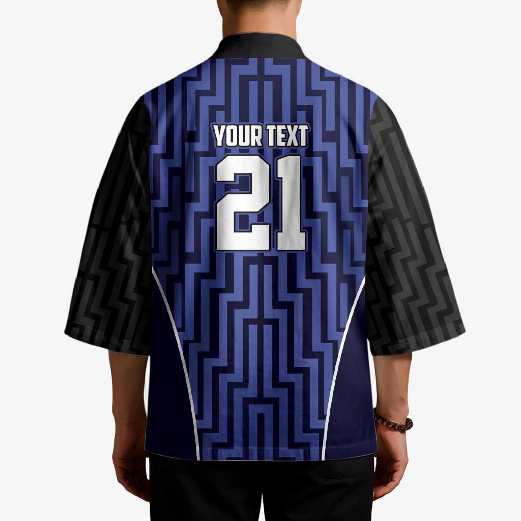 Custom Basketball New Zealand Kimono Blue Maori Ta Moko Indigenous - Aussie Hoodie