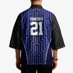 Custom Basketball New Zealand Kimono Blue Maori Ta Moko Indigenous - Aussie Hoodie