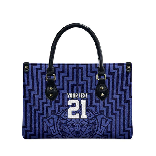 Custom Basketball New Zealand Leather Bag Blue Maori Ta Moko Indigenous - Aussie Hoodie