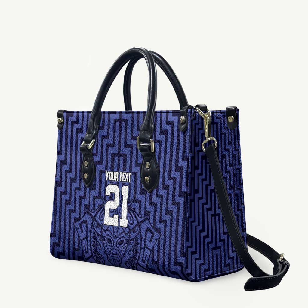 Custom Basketball New Zealand Leather Bag Blue Maori Ta Moko Indigenous - Aussie Hoodie