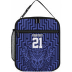 Custom Basketball New Zealand Lunch Bag Blue Maori Ta Moko Indigenous