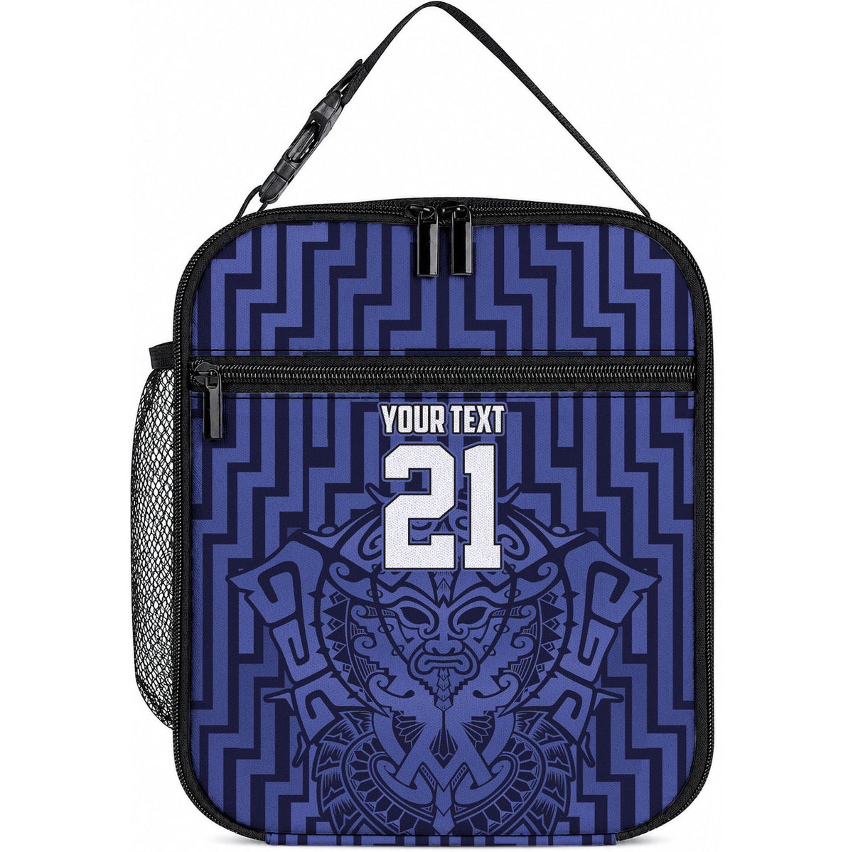 Custom Basketball New Zealand Lunch Bag Blue Maori Ta Moko Indigenous