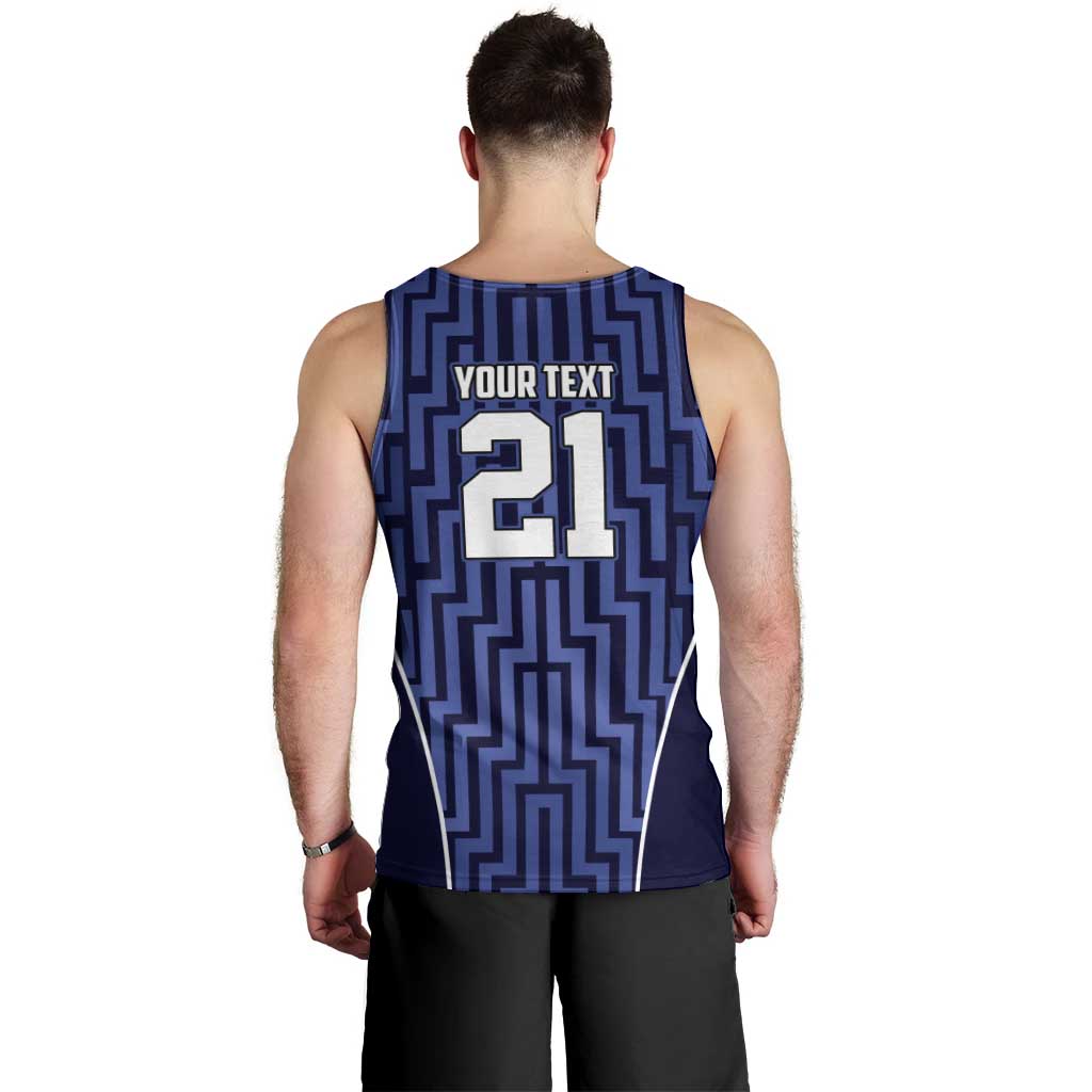 Custom Basketball New Zealand Men Tank Top Blue Maori Ta Moko Indigenous - Aussie Hoodie