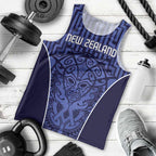 Custom Basketball New Zealand Men Tank Top Blue Maori Ta Moko Indigenous - Aussie Hoodie