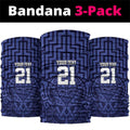 Custom Basketball New Zealand Neck Gaiter Blue Maori Ta Moko Indigenous LT9