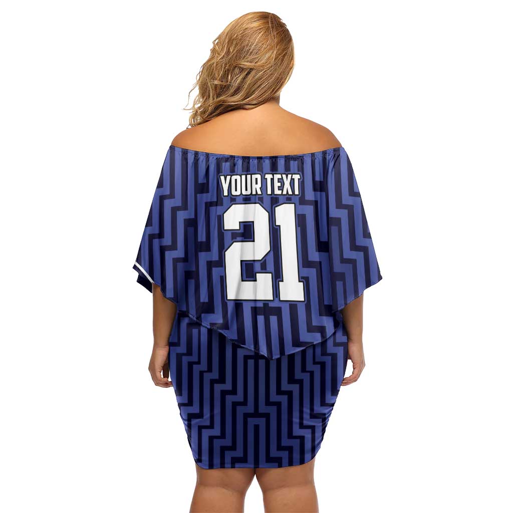 Custom Basketball New Zealand Off Shoulder Short Dress Blue Maori Ta Moko Indigenous - Aussie Hoodie