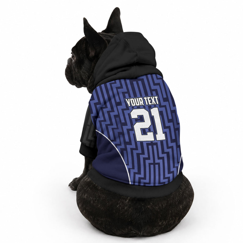 Custom Basketball New Zealand Pet Hoodie Blue Maori Ta Moko Indigenous