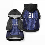 Custom Basketball New Zealand Pet Hoodie Blue Maori Ta Moko Indigenous