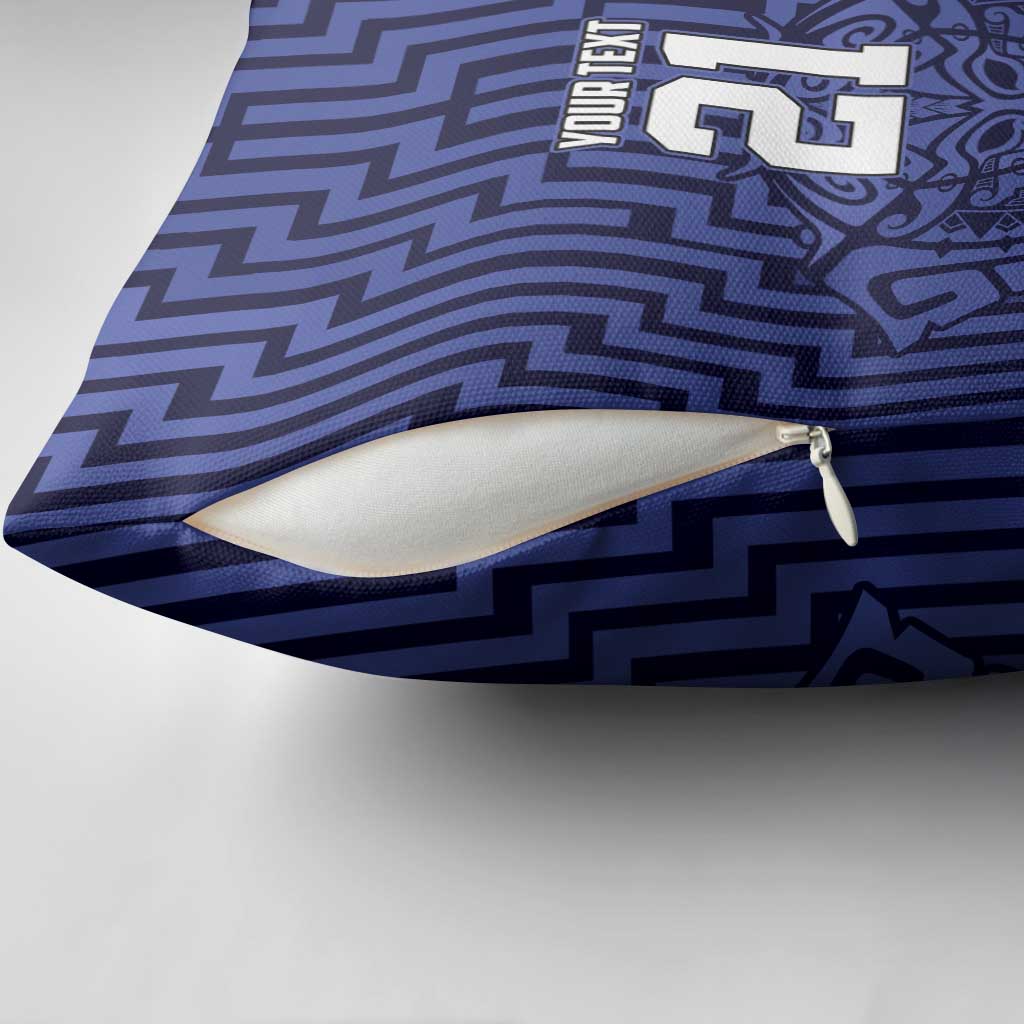 Custom Basketball New Zealand Pillow Cover Blue Maori Ta Moko Indigenous - Aussie Hoodie
