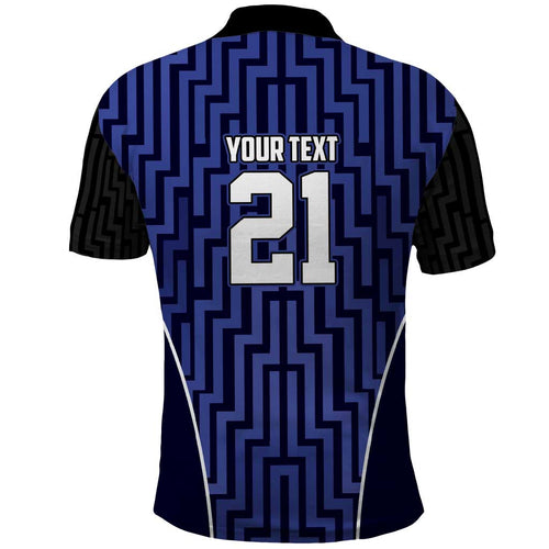Custom Basketball New Zealand Polo Shirt Blue Maori Ta Moko Indigenous - Aussie Hoodie