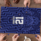 Custom Basketball New Zealand Puzzle Blue Maori Ta Moko Indigenous - Aussie Hoodie