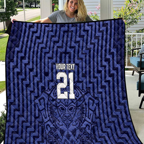 Custom Basketball New Zealand Quilt Blue Maori Ta Moko Indigenous - Aussie Hoodie