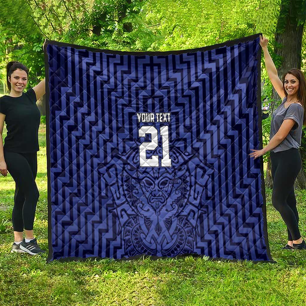 Custom Basketball New Zealand Quilt Blue Maori Ta Moko Indigenous - Aussie Hoodie