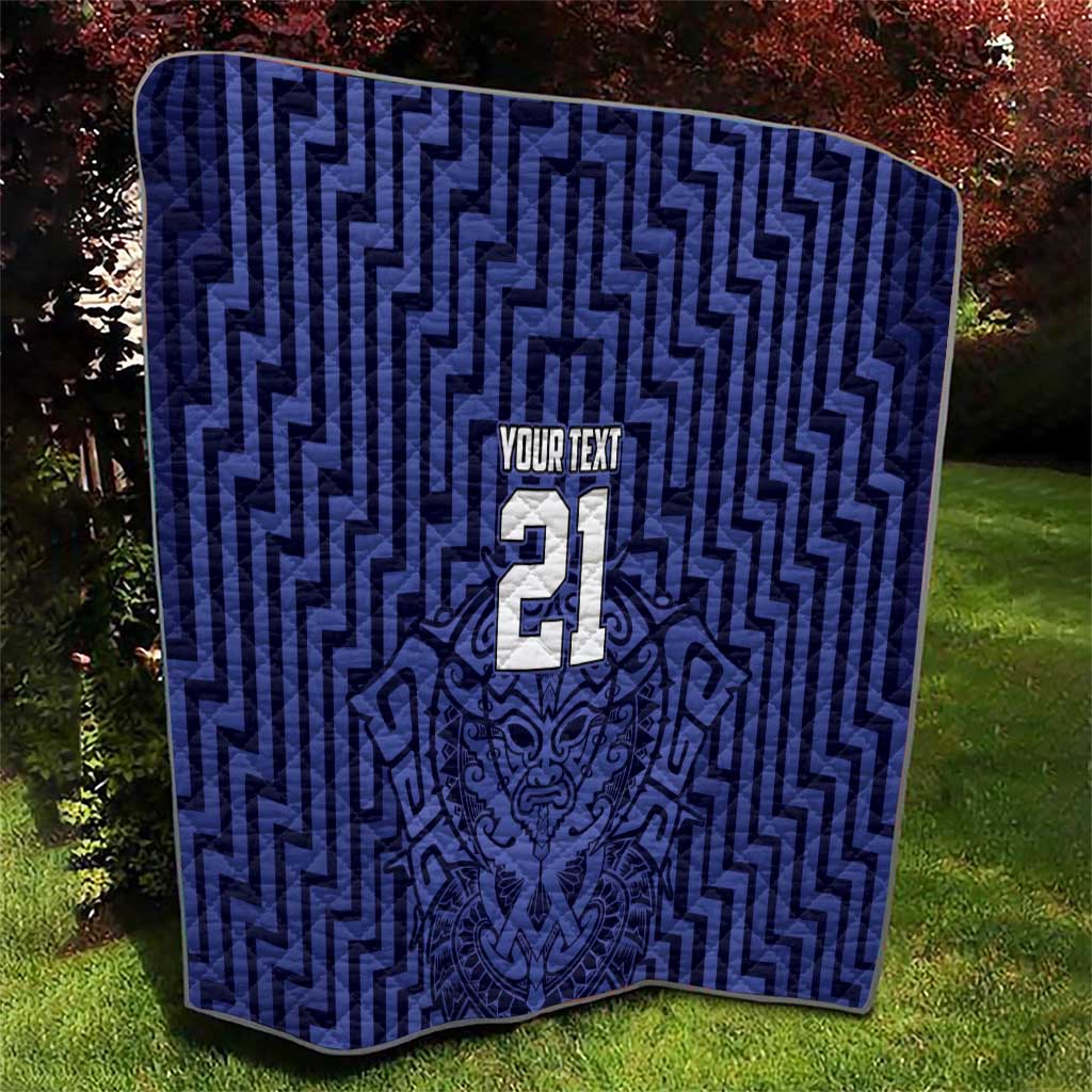 Custom Basketball New Zealand Quilt Blue Maori Ta Moko Indigenous - Aussie Hoodie