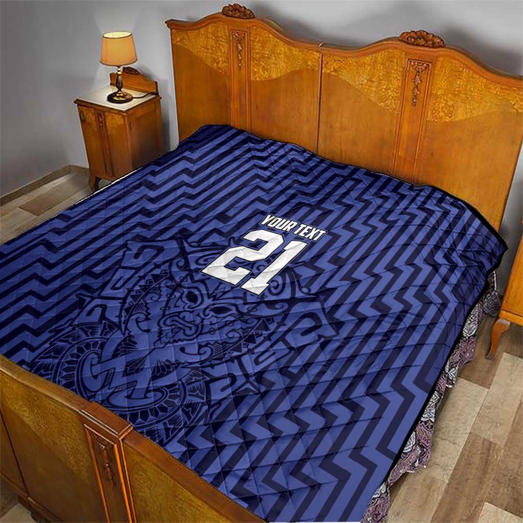 Custom Basketball New Zealand Quilt Blue Maori Ta Moko Indigenous - Aussie Hoodie