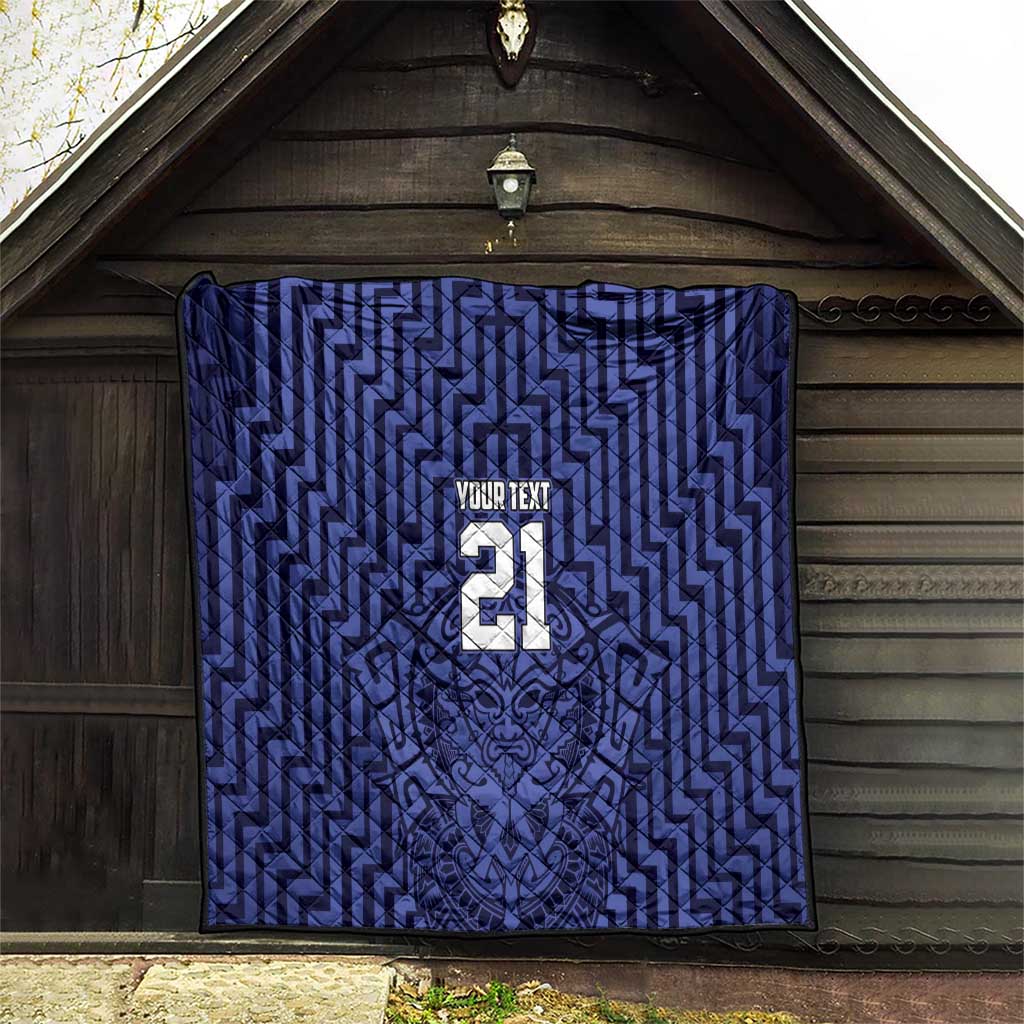 Custom Basketball New Zealand Quilt Blue Maori Ta Moko Indigenous - Aussie Hoodie