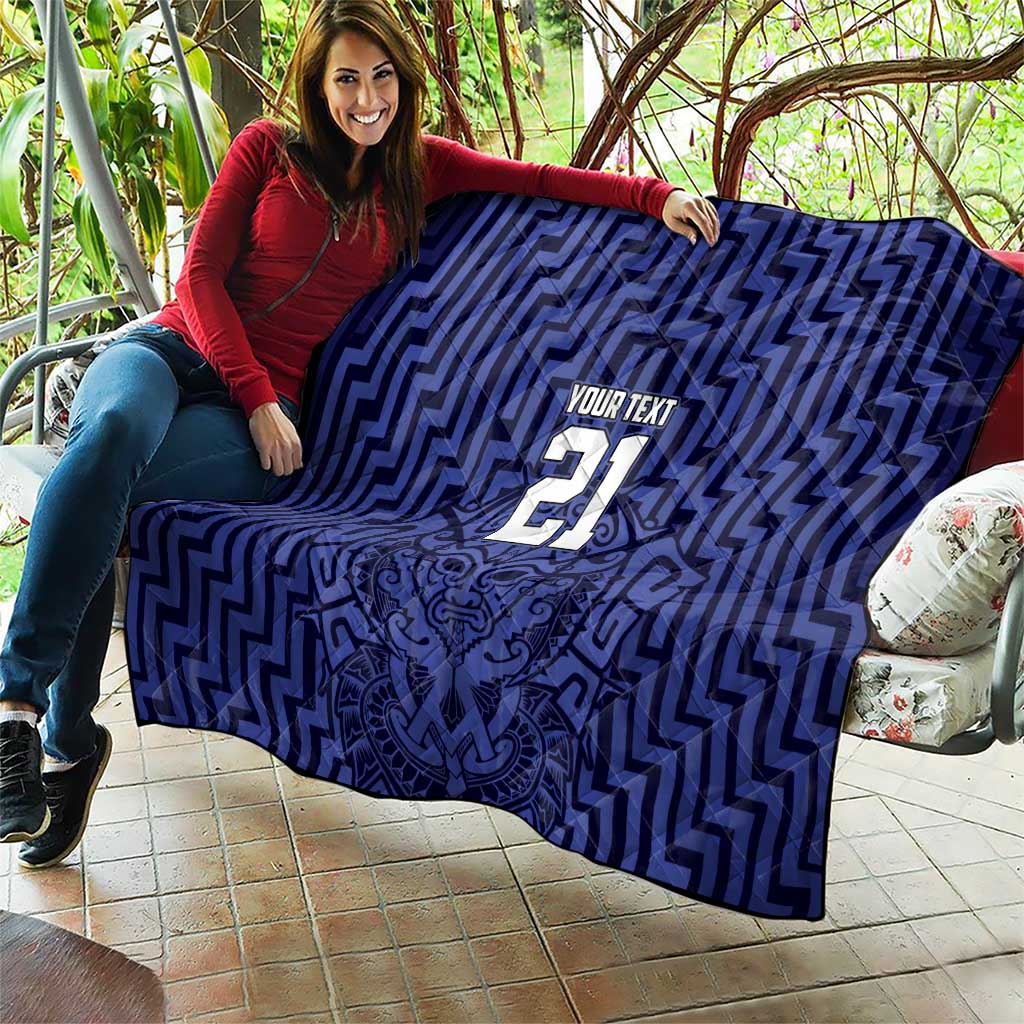 Custom Basketball New Zealand Quilt Blue Maori Ta Moko Indigenous - Aussie Hoodie