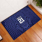 Custom Basketball New Zealand Rubber Doormat Blue Maori Ta Moko Indigenous - Aussie Hoodie