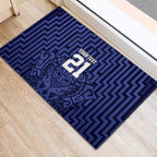 Custom Basketball New Zealand Rubber Doormat Blue Maori Ta Moko Indigenous - Aussie Hoodie