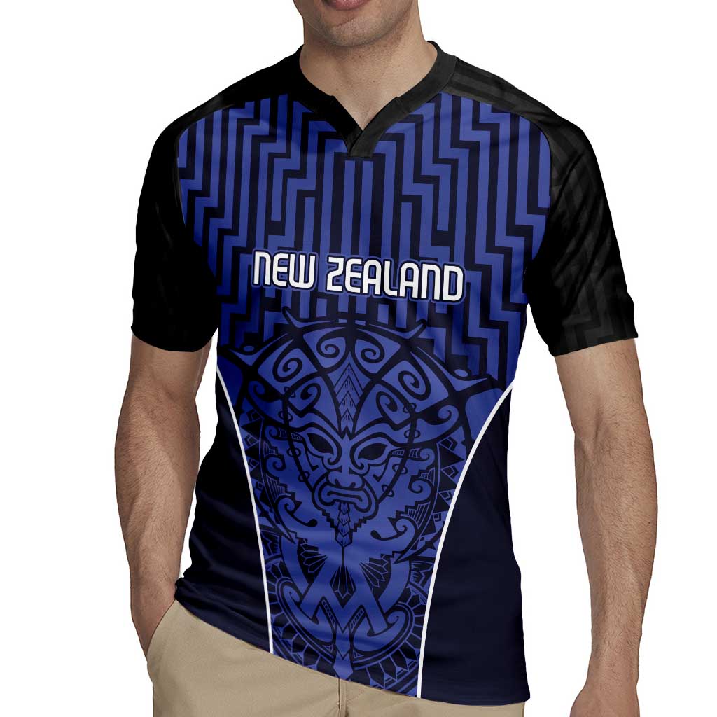Custom Basketball New Zealand Rugby Jersey Blue Maori Ta Moko Indigenous - Aussie Hoodie
