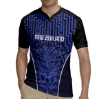 Custom Basketball New Zealand Rugby Jersey Blue Maori Ta Moko Indigenous - Aussie Hoodie