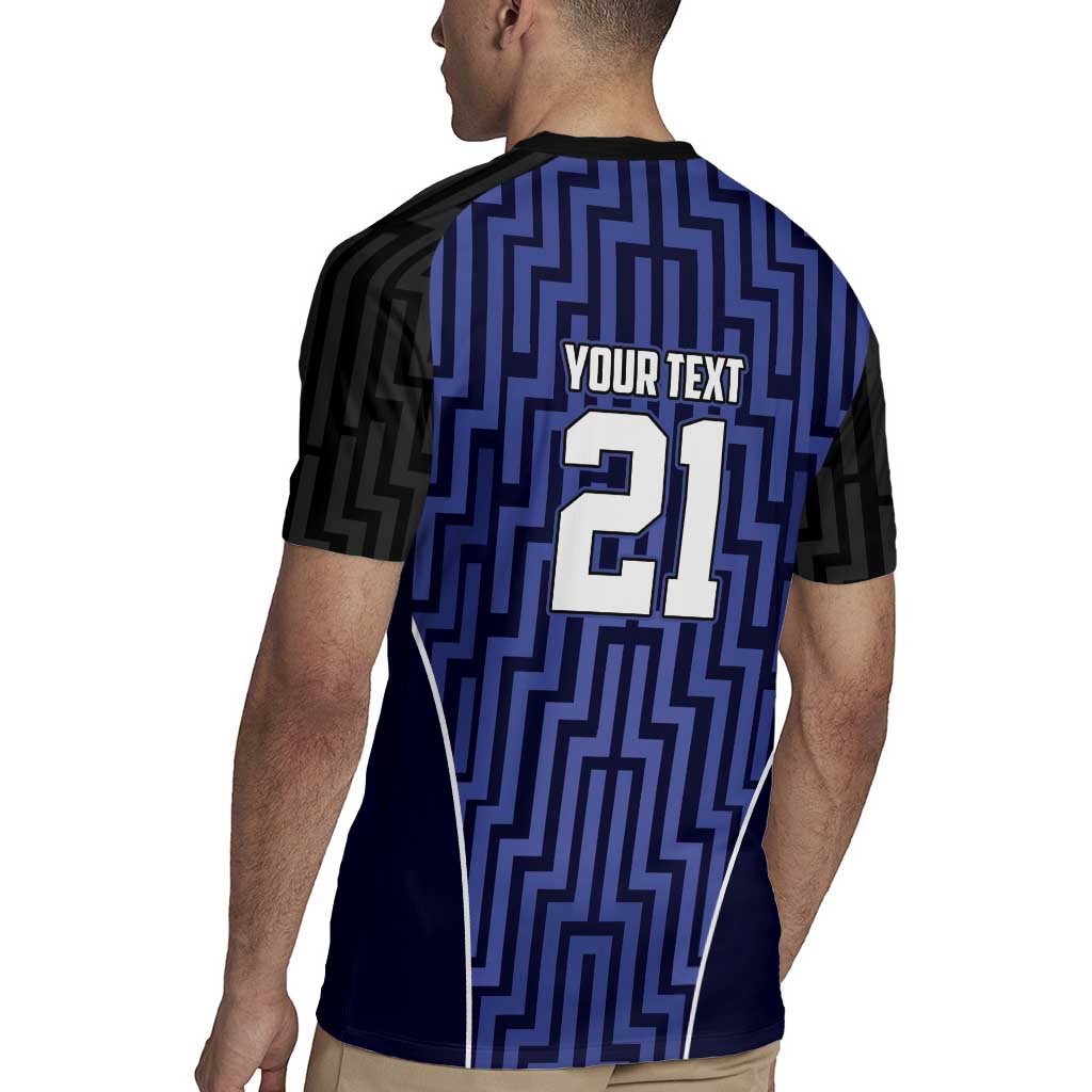 Custom Basketball New Zealand Rugby Jersey Blue Maori Ta Moko Indigenous - Aussie Hoodie