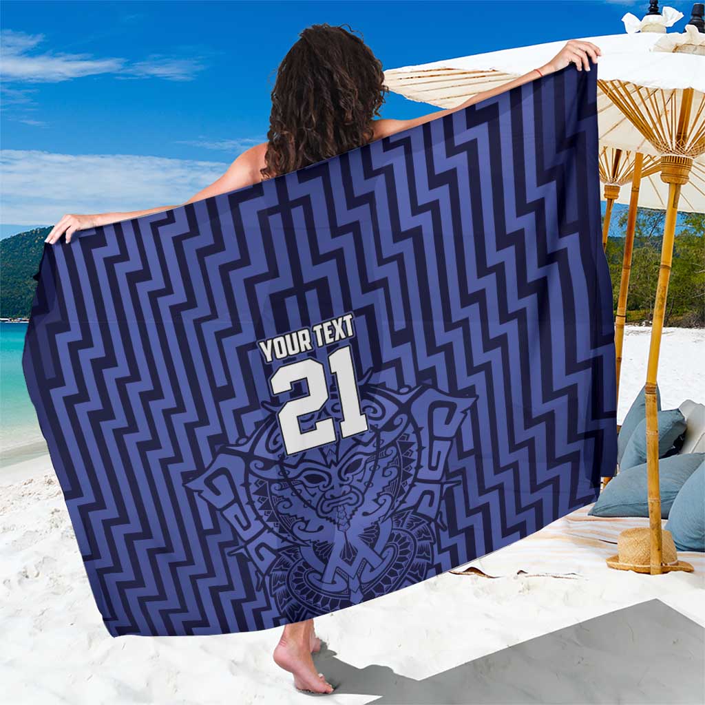 Custom Basketball New Zealand Sarong Blue Maori Ta Moko Indigenous - Aussie Hoodie