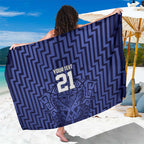 Custom Basketball New Zealand Sarong Blue Maori Ta Moko Indigenous - Aussie Hoodie