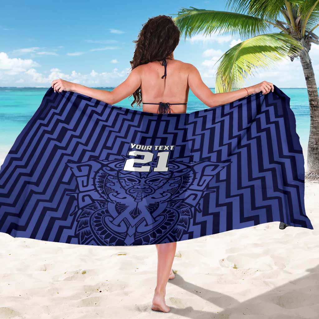 Custom Basketball New Zealand Sarong Blue Maori Ta Moko Indigenous - Aussie Hoodie