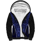 Custom Basketball New Zealand Sherpa Hoodie Blue Maori Ta Moko Indigenous - Aussie Hoodie