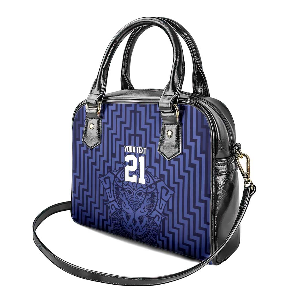 Custom Basketball New Zealand Shoulder Handbag Blue Maori Ta Moko Indigenous - Aussie Hoodie