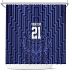 Custom Basketball New Zealand Shower Curtain Blue Maori Ta Moko Indigenous - Aussie Hoodie