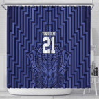 Custom Basketball New Zealand Shower Curtain Blue Maori Ta Moko Indigenous - Aussie Hoodie