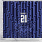 Custom Basketball New Zealand Shower Curtain Blue Maori Ta Moko Indigenous - Aussie Hoodie