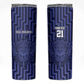Custom Basketball New Zealand Skinny Tumbler Blue Maori Ta Moko Indigenous - Aussie Hoodie
