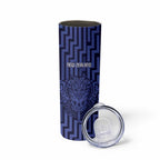 Custom Basketball New Zealand Skinny Tumbler Blue Maori Ta Moko Indigenous - Aussie Hoodie